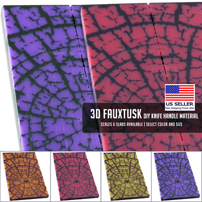 3D FauxTusk - DIY Knife Handle Material - Scales & Slabs Available