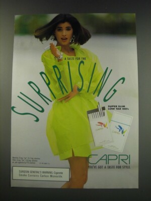 how much is a carton of capri cigarettes Super Slims Light 120s 10 Packs - 200 Count 1989 Capri Cigarettes Ad -