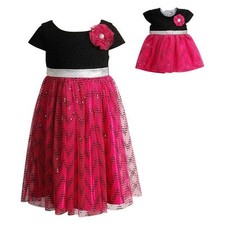 Girl and Doll Matching Chevron Fancy Mesh Party Dress Clothes American Girl