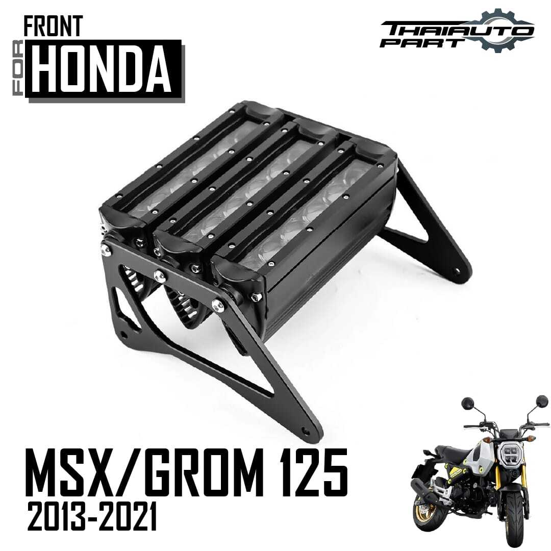 Headlight Fog Light LED Bar Bracket Black For Honda MSX 125 Grom