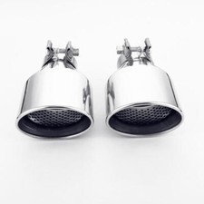 Exhaust Tips 2.25 Inlet 4.72x3.15 Out 8.27 Length Oval With 2pcs Clamps T304