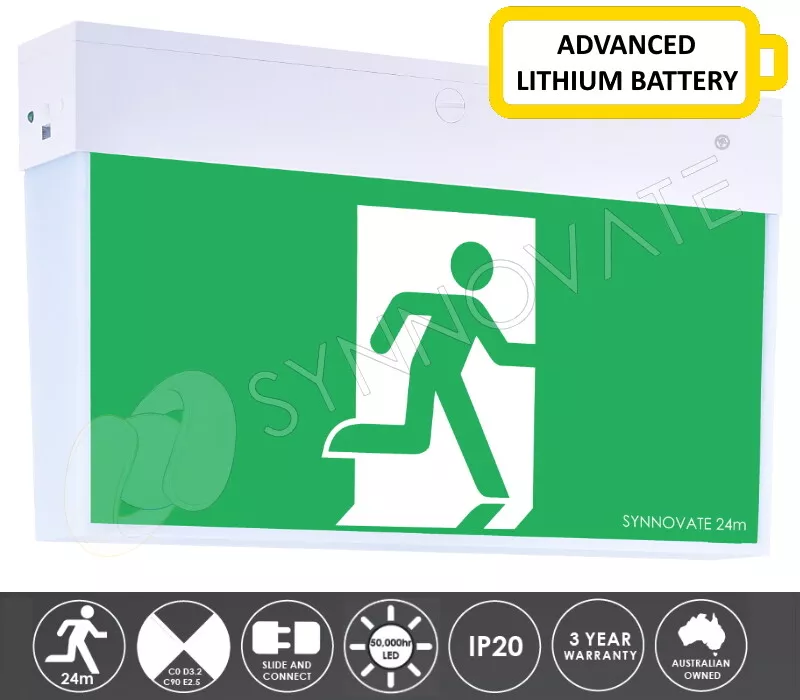 Emergency exit 2024 sign battery