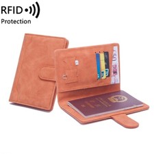 Womens Mens Travel Passport Wallet Holder Cover RFID Blocking Leather Card Case