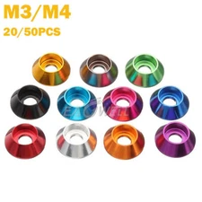NEW 20/50PCS M3/M4 6061 Aluminum Alloy Cup Head Gasket Washer Anodic Oxidation