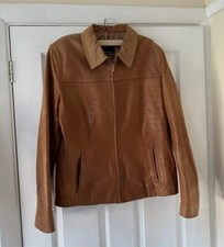 Ladies Venus Cuirs Brown Leather Jacket Size 46 Or 3xl