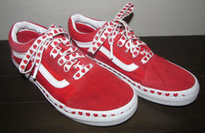 VANS Old Skool Hearts Vans Skater Shoes Red Junior Size 5 Women's Girl's