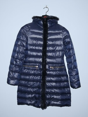 ELISABETTA FRANCHI Womens Celyn B Down Hooded Coat Jacket Size 38 - Main Image