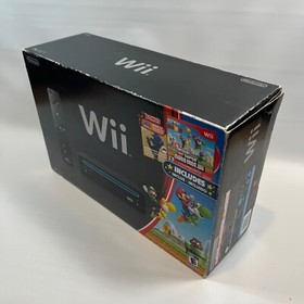 Black Nintendo Wii Console Bundle RVL-101 Holiday OST Galaxy Super Mario Bros.