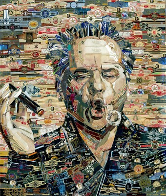 Art Collage Wall Decor Gift Jack Nicholson Poster Print Made Out Of Cigar Bands