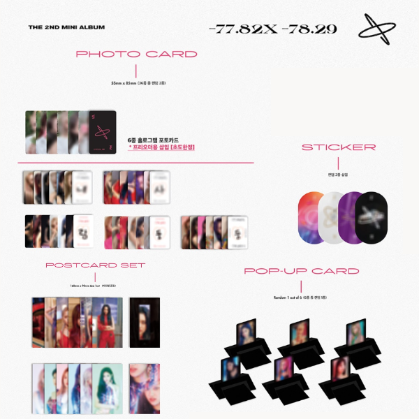 EVERGLOW - 2ND MINI ALBUM -77.82X-78.29 PHOTO CARD & POSTCARD SET
