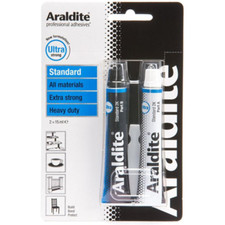 Image of Araldite Strong Epoxy Glues Standard Rapid Metal Crystal Clear 2 Part Glue Tube