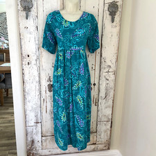 Diane Von Furstenberg Vintage Womans Sz Small Medium Turquoise Blue Purple Dress