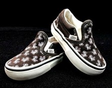 Vans Off The Wall Size 5.5 Toddler Black with ZEBRAS Slip On Skate Shoes