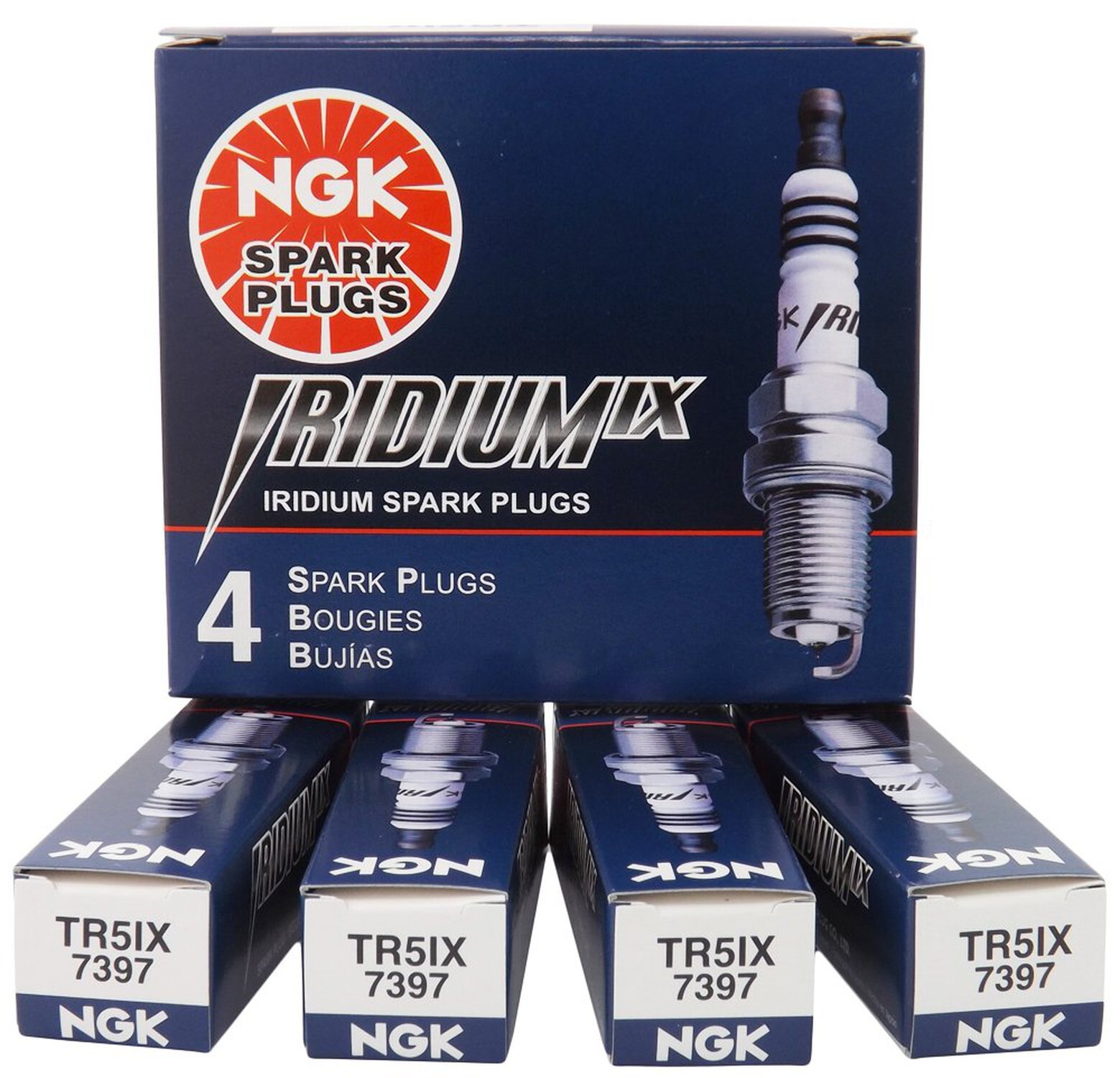 NGK 7397-4PK TR5IX Iridium IX Spark Plug, Box of 4