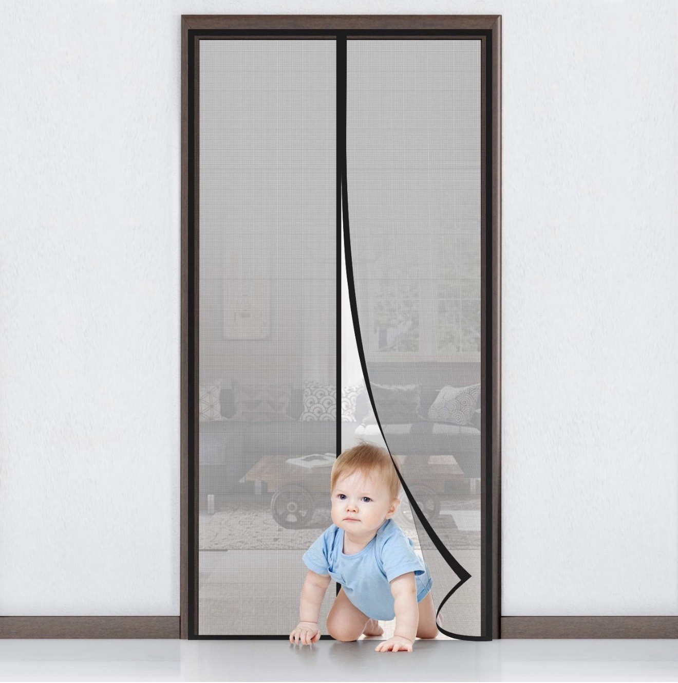 Moustiquaire porte 90x210 MYCARBON rideau magnétique pour stopper les insectes