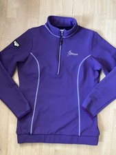 My LE MIEUX Purple 1/4 ZIP WINTER RIDING TOP size Medium M Warm Velour Lined VGC