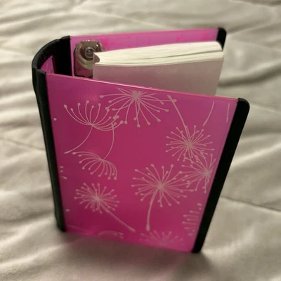 Pink/Black Floral Dandelion Mini 3-Ring Daily Use Binder Notebook - Image 1 of 4