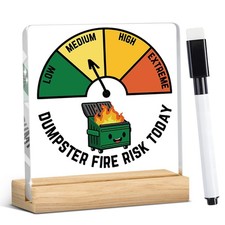 Dumpster Fire Daily Risk Desk Accessories Decor,Dumpster Fire Acrylic Sign fo...