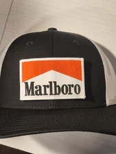 Marlboro Black White Low Profile Mesh Snapback Trucker Hat
