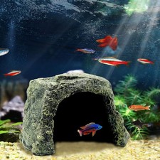 Aquarium Fish Hide Cave Decoration, Reptile Rock Hideouts Stone Cave Hide Hou...