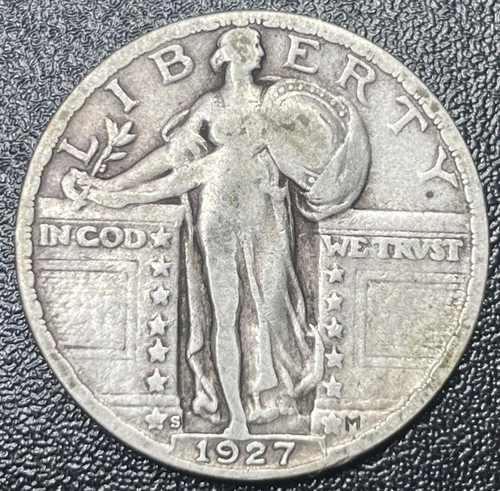 1927-S Standing Liberty Silver Quarter 25c Better Grade Key Date