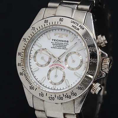 Technos Chronograph QZ White Dial TSM401 Men's Watch OGH 2000000