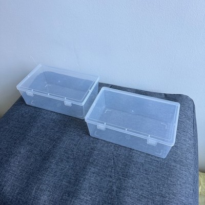2x Transparent Aufbewahrungsbehälter Schreibtisch Box Organizer Schmuck - 19,5x12x7cm