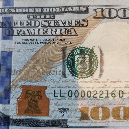 2009 A 100 $ Dollar Federal Reserve Schein San Francisco Fancy Serial #00002216 - Bild 1 von 11