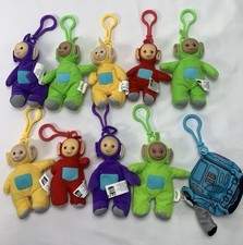 Vintage Teletubbies Plush Keychain Lot Of 10 Clip On