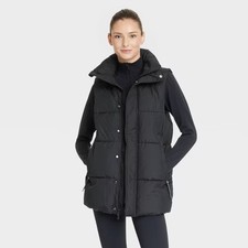 All In Motion Women Long Puffer Vest Sleeveless Jacket Length