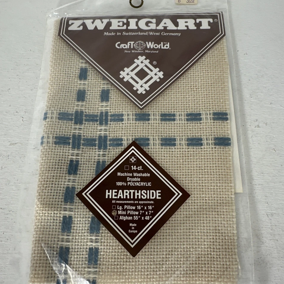 Hearthside Green  14 Count Cloth 7 X 7 Inch Mini Pillow  Fabric  Zweigart. - Image 3 of 3