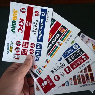 Diorama 1:64 Scale Advertising Sign Sticker Garage Scene Model Prop Poster Model