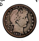 1912 "D" Barber Half Dollar***VG***