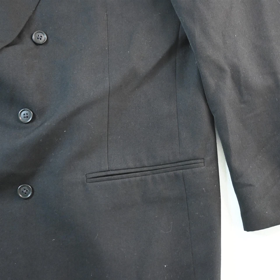 Blazer Traje Chaqueta Abrigo Deportivo De Colección Para Hombres 44R Negro Doble Pecho Para Hombre Foto 3 de 4