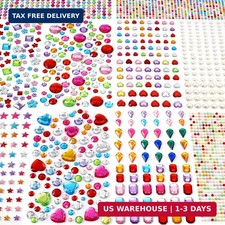 MYDBUYSOME 2774pcs Gem Stickers Jewels for Crafts, Self Adhesive Rhinestone Jewe