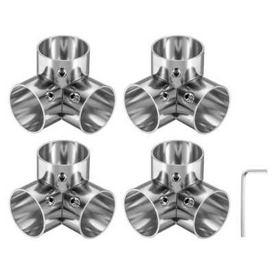4Set Elbow Corner Cross Structural Pipe Connectors 1'' Fit Pipe Dia 3 Way