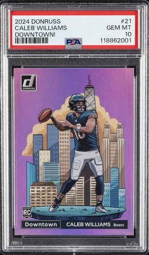 2024 PANINI DONRUSS DOWNTOWN! #21 CALEB WILLIAMS ROOKIE RC PSA 10