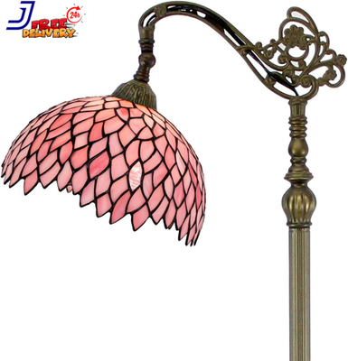 Tiffany Floor Lamp Pink Stained Glass Wisteria Light 12X18X64