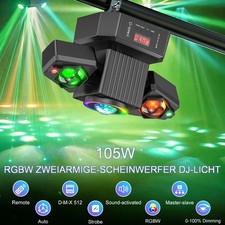 Luce di scena 105W testa mobile DMX512 LED RGBW DJ party discoteca luce effetto laser