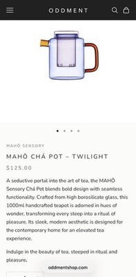 Maho Cha Pot Glassware In Twilight - Handcrafted For Loose Leaf Tea RETAILS $125
