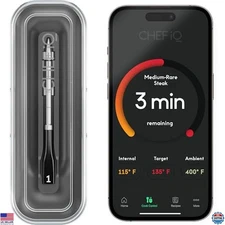CHEF iQ Sense Smart Wireless Meat Thermometer - Ultra-Thin Probe, Bluetooth