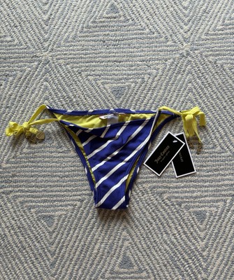 Juicy Couture Flirt String Bikini Bottom - Purple/White - NWT - Small