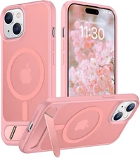 Temdan Magnetic Compatible with iPhone 15 Case, Built-in Invisible KickstandC...