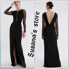 NWT BCBG MAXAZRIA SIZE 6 FREYA SHEER ILLUSION FRONT SLIT MAXI GOWN DRESS