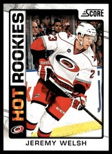 2012-13 Score Hot Rookies Jeremy Welsh Rookie Carolina Hurricanes #539
