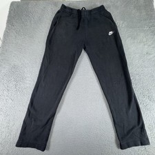 VTG Nike Fleece Black Sweatpants Mens Medium Black Joggers 28" Inseam Distressed