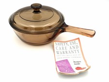 Corning Vision Amber .5 Liter Saucepan Glass Usa Vintage Wp81c Pyrex Lid