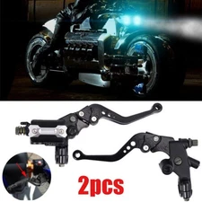 2x 7/8" Universal Motorbike Motorcycle Brake Clutch Master Cylinder Lever Kit
