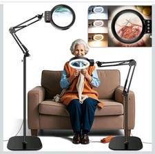 10X Magnifying Glass Light and Stand 72 LED 3 Colour Temp  10 Levels Brightness