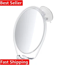 7" Fogless Shower Mirror - Easy Tool-Free Install & Organized Grooming Solution
